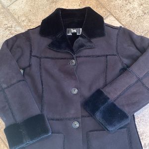 Girls BLANC NOIR faux suede coat